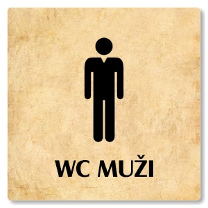 WC muži, 80x80mm, pergamen, Nevada